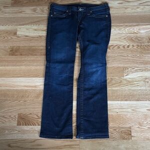 True Religion Low Rise Dark Blue Women's Straight Leg Jeans